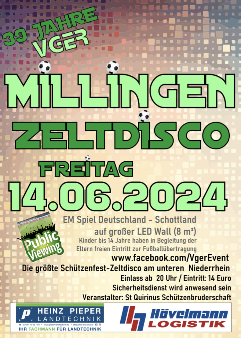 Zeltdisco in Millingen