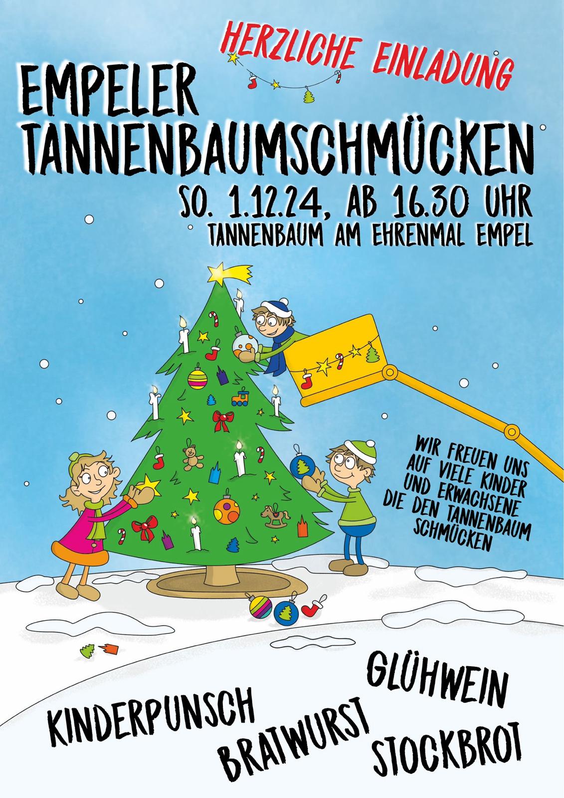 Tannenbaum schmücken in Empel