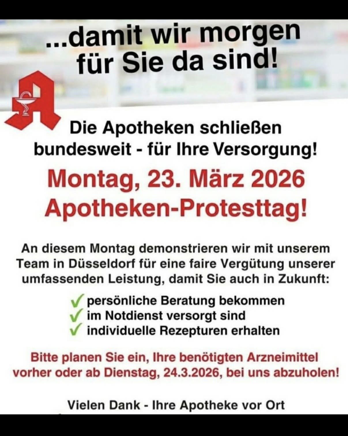Apotheke geschlossen